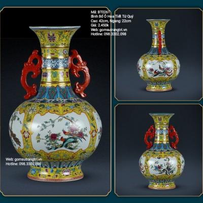 BÌNH BỔ Ô HỌA TIẾT TỨ QUÝ - SẢN PHẨM GỐM SỨ THỦ CÔNG CAO CẤP - QUÀ TẶNG SANG TRỌNG VÀ ĐẲNG CẤP
